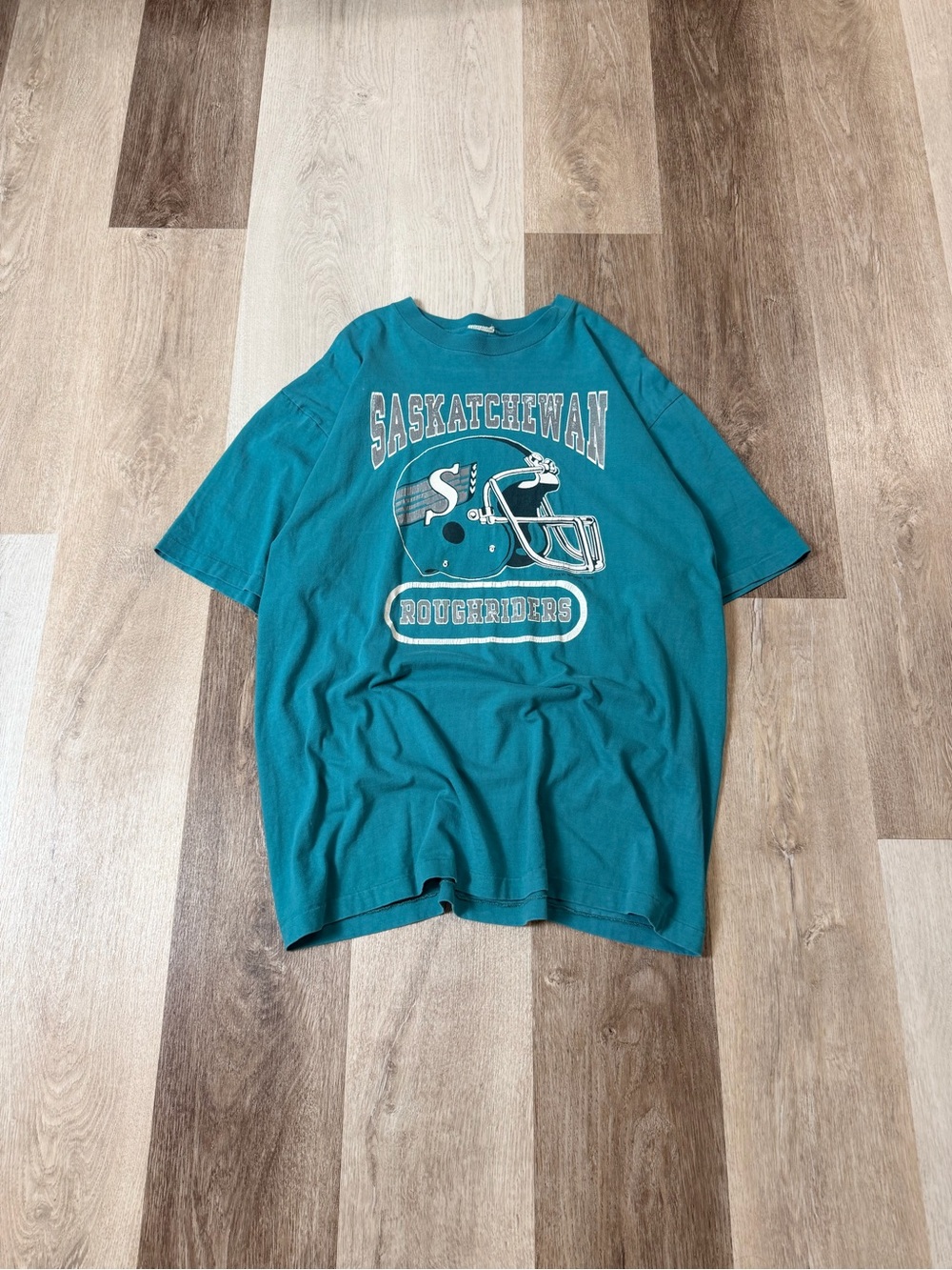 Vintage 80s Saskatchewan Roughriders Graphic Short Sleeve Tee